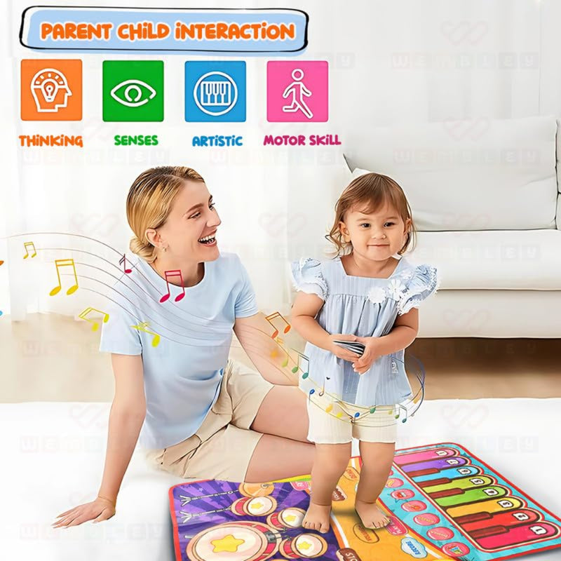 Wembley 2 in 1 Musical Mat for Kids Baby Piano Play