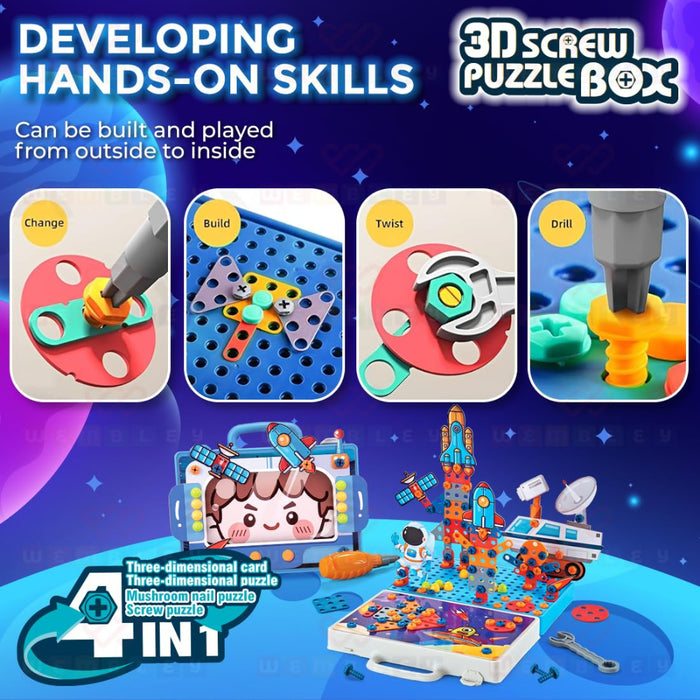 Wembley 4 in 1 Toy Drill Screw Tool Set-Learning & Education-Wembley-Toycra