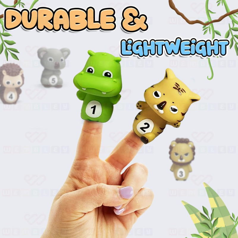 Wembley 5 Pcs Wild Animal Finger Puppet Toy for Kids