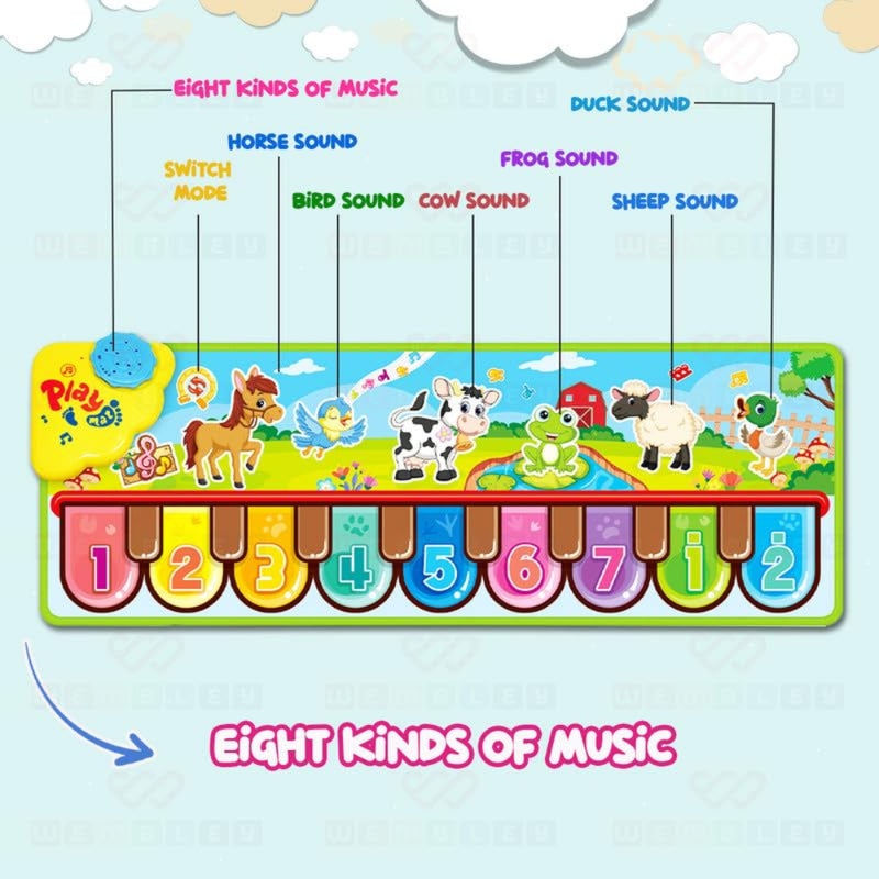 Wembley Animal Piano Mat With Music