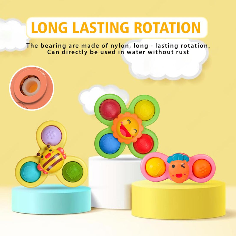 Wembley Baby Products Bath Toys 3 PCS Suction Cup Spinner Toy