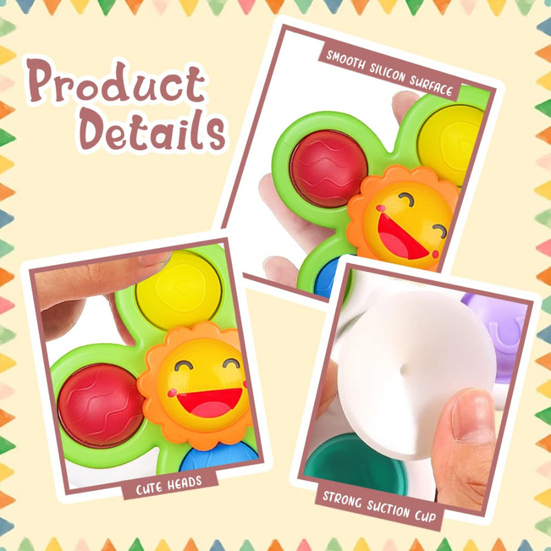 Wembley Baby Products Bath Toys 3 PCS Suction Cup Spinner Toy