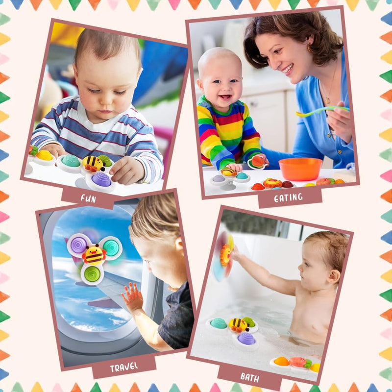 Wembley Baby Products Bath Toys 3 PCS Suction Cup Spinner Toy