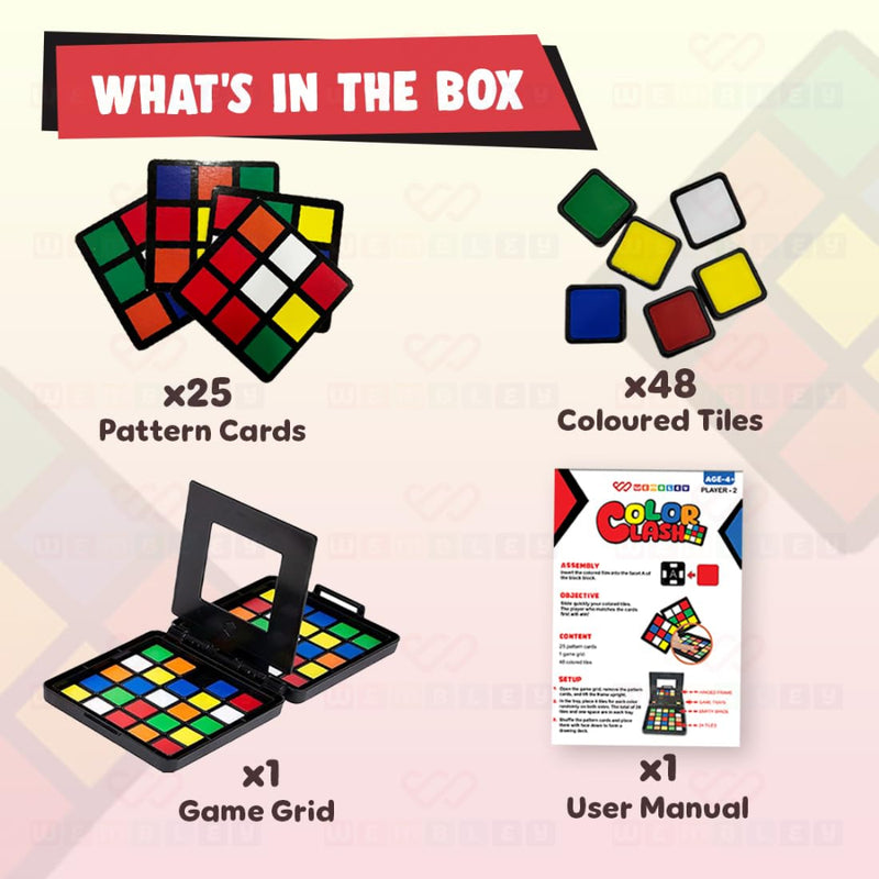 Wembley Color Tiles Cube Puzzle Race Board Game for Kids