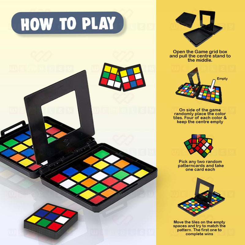 Wembley Color Tiles Cube Puzzle Race Board Game for Kids