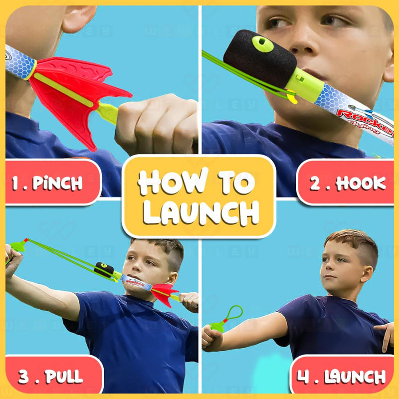 Wembley Foam Rocket Launcher Slingshot Flying Rocket Toy for Kids