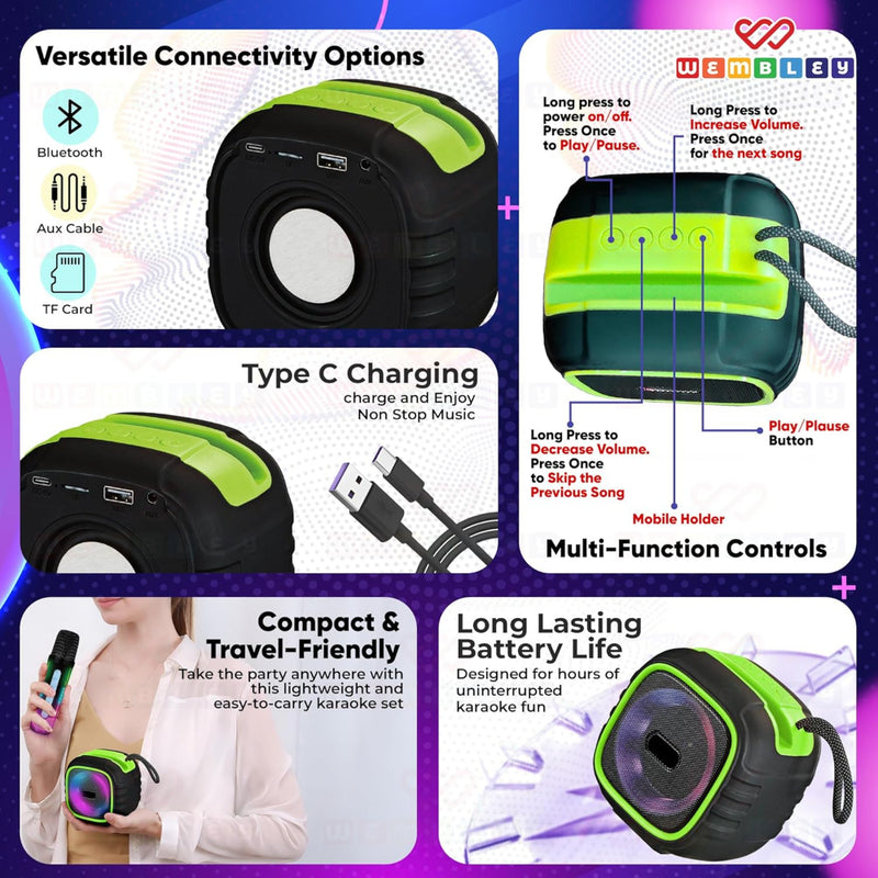 Wembley Karaoke Mic with Speaker Bluetooth