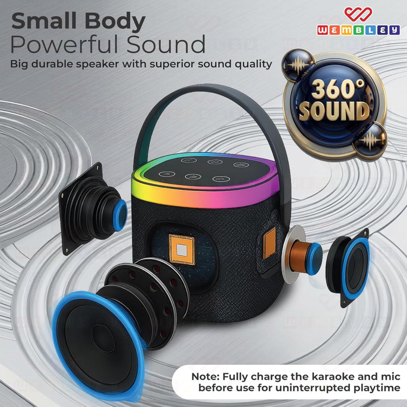 Wembley Karaoke Speaker with Wireless Mic