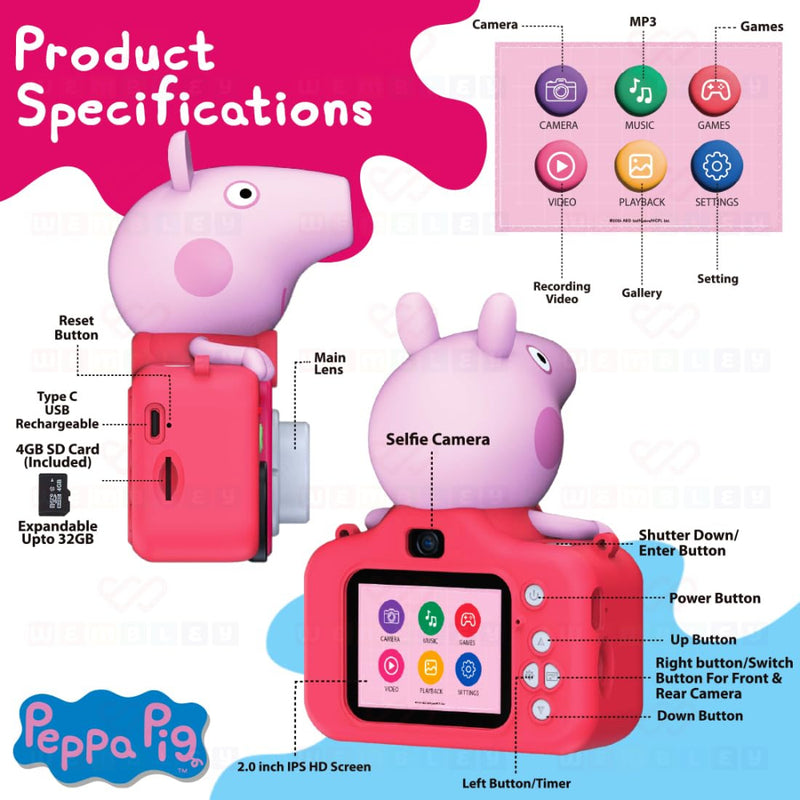Wembley Kids Digital Camera Compact Peppa Pig