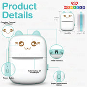 Wembley Kitty Mini Bluetoth Printers - Blue