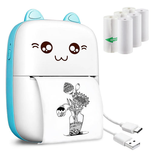Wembley Kitty Mini Bluetoth Printers - Blue-Electronic Toys-Wembley-Toycra