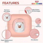 Wembley Mini Bear Themed Thermal Printer| Portable