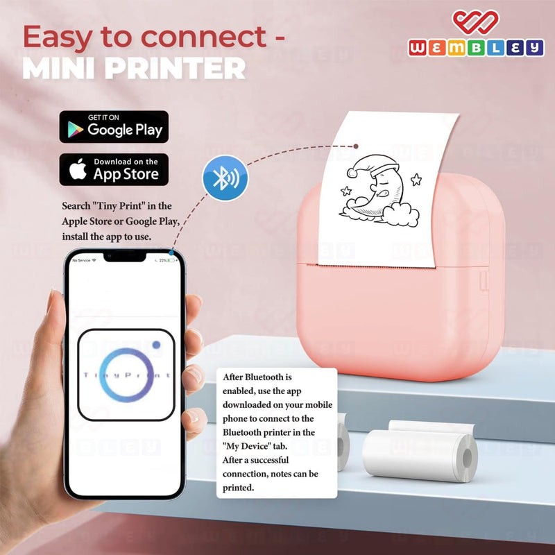 Wembley Mini Bear Themed Thermal Printer| Portable