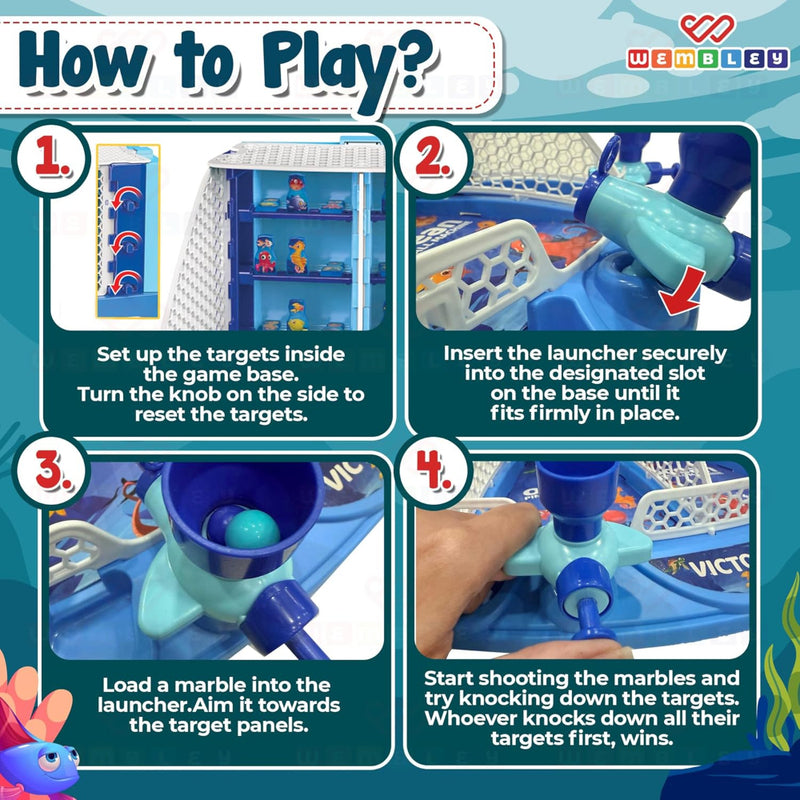 Wembley Ocean Shooting Arcade Board Game -Aqua Theme