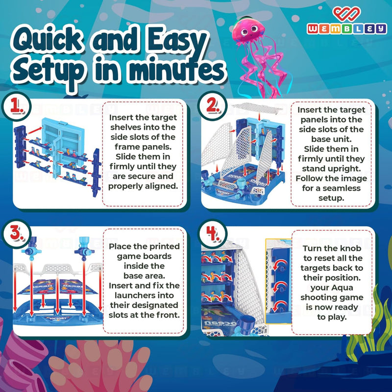 Wembley Ocean Shooting Arcade Board Game -Aqua Theme