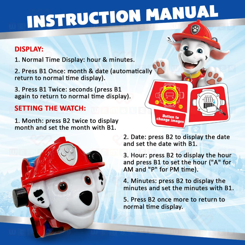 Wembley Paw Patrol Digital Projector Watch for Kids