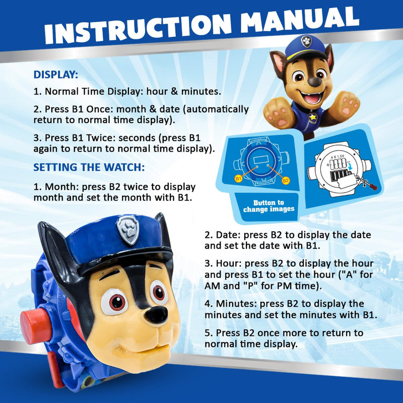 Wembley Paw Patrol Digital Projector Watch for Kids