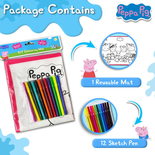 Wembley Peppa Pig Coloring Mat with 12 Markers-Arts & Crafts-Wembley-Toycra
