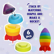 Wembley Rocket Stacking Toy Soft Silicone Educational Baby Toys