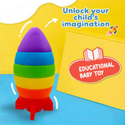 Wembley Rocket Stacking Toy Soft Silicone Educational Baby Toys