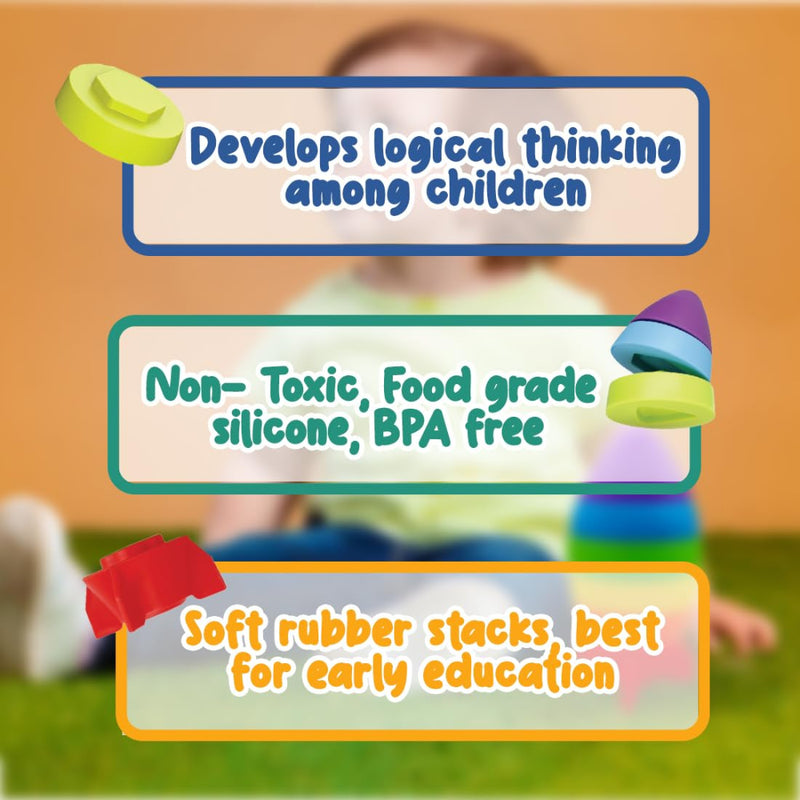 Wembley Rocket Stacking Toy Soft Silicone Educational Baby Toys