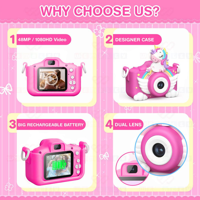 Wembley Unicorn 48MP Kids Digital Camera with Video Recorder
