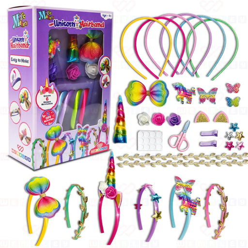 Wembley Unicorn DIY Hairband Making Kit for Girls-Arts & Crafts-Wembley-Toycra