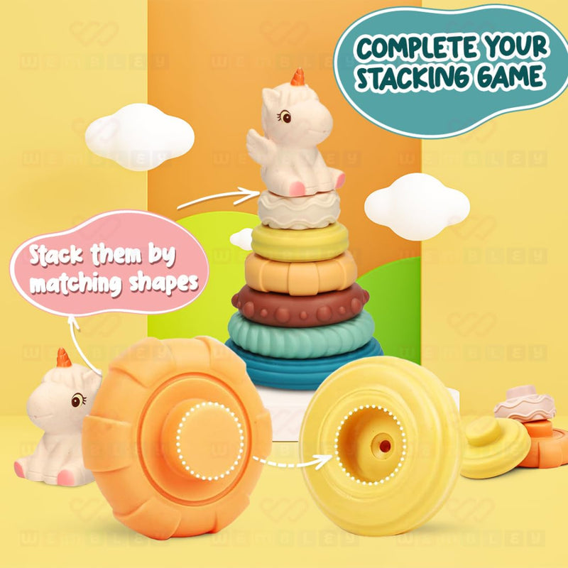 Wembley Unicorn Stacking Soft Bath Toys