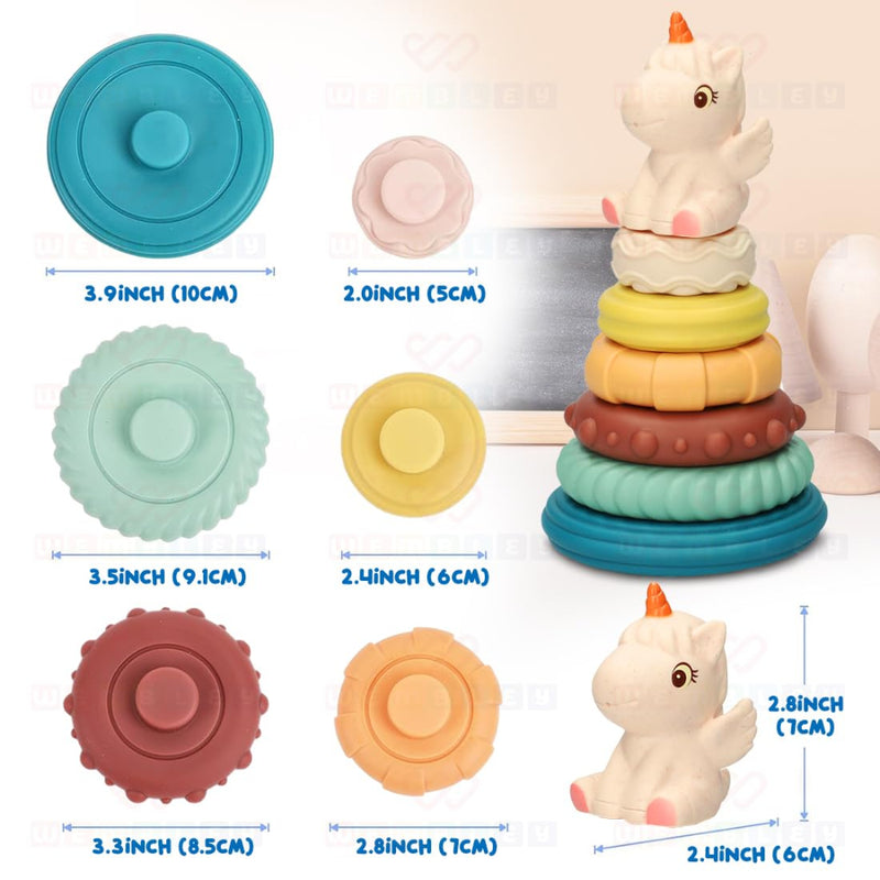 Wembley Unicorn Stacking Soft Bath Toys