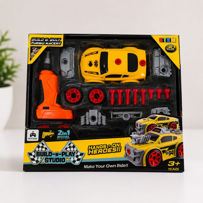 Karma Solutions Build-N-Play 2 In 1 Diy Turbo Racer Set - Yellow