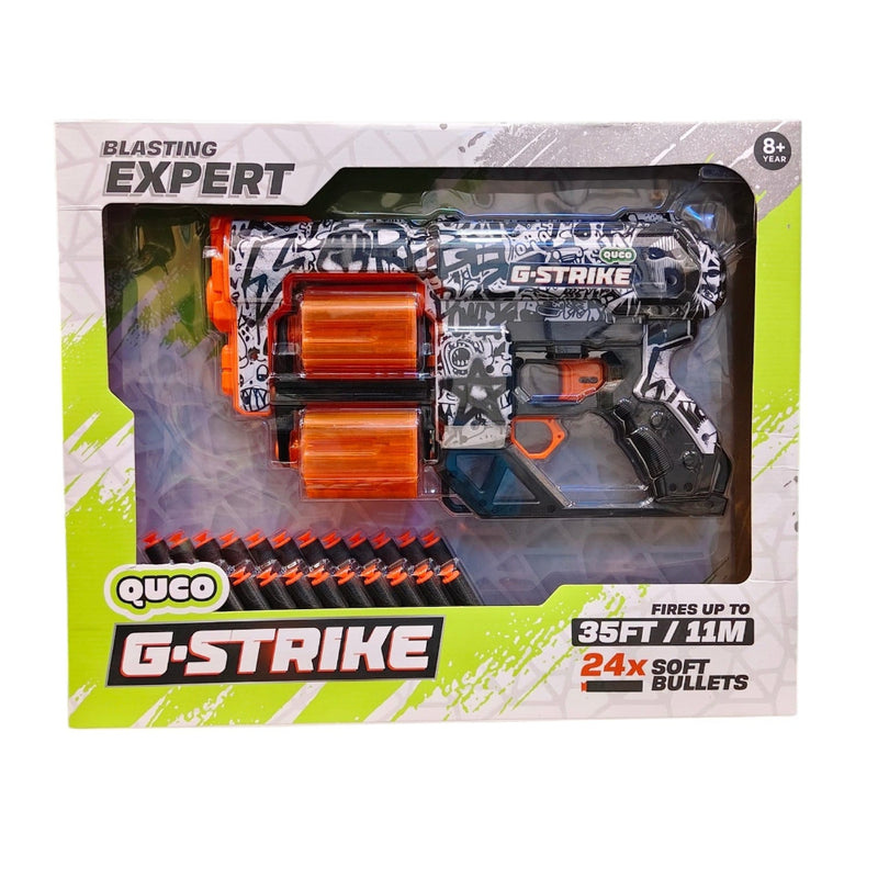 KV Toys Quco G-Strike Double Barrel Soft Bullet Blaster Gun - (Multiple Color)