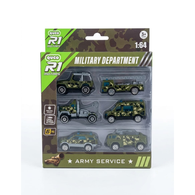 K.V Toys Quco R1 Motors 1:64 Die-Cast Emergency & Military Vehicle Set Collection