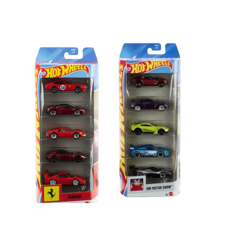 Hot Wheels 2026 Ferrari Pack of 5 + Motor Show Pack of 5