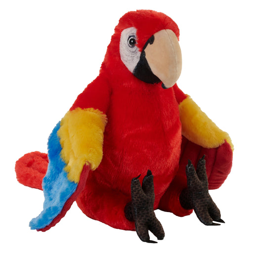 Wild Republic Artist Collection Eco Scarlet Macaw Stuffed Animal - 15"-Soft Toy-Wild Republic-Toycra