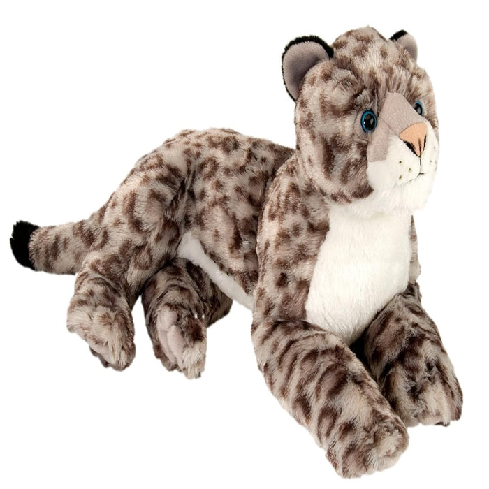 Wild Republic Ck Laying Snow Leopard, Gray (16-Inch)-Soft Toy-Wild Republic-Toycra