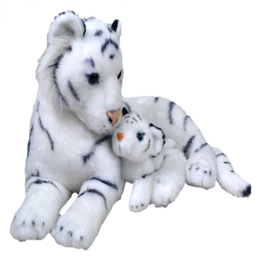 Wild Republic Mom And Baby Tiger - White-Soft Toy-Wild Republic-Toycra