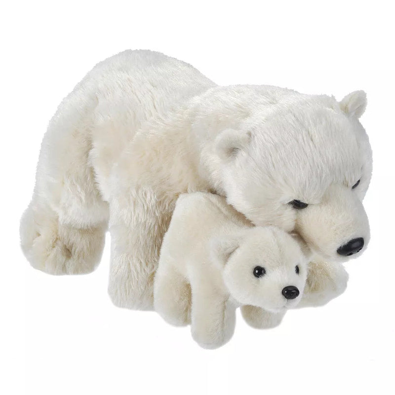Wild Republic Mom & Baby Polar Bear Stuffed Animal - 12 Inches