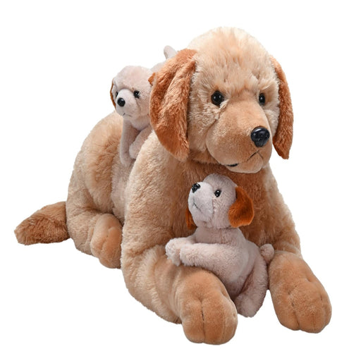 Wild Republic Paws Laying Jumbo Golden Retriever & Babies-Soft Toy-Wild Republic-Toycra