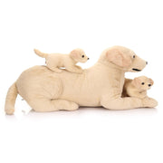 Wild Republic Paws Laying Jumbo Lab & Babies Yellow - 72.5cm Length