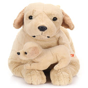 Wild Republic Paws Laying Jumbo Lab & Babies Yellow - 72.5cm Length