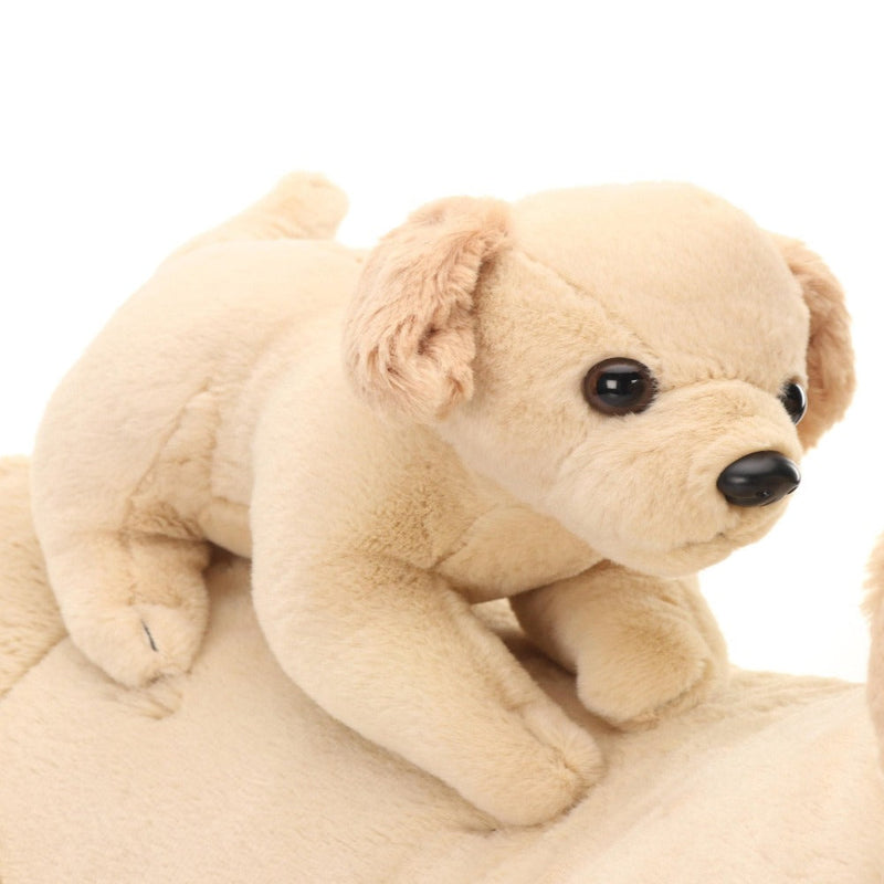 Wild Republic Paws Laying Jumbo Lab & Babies Yellow - 72.5cm Length