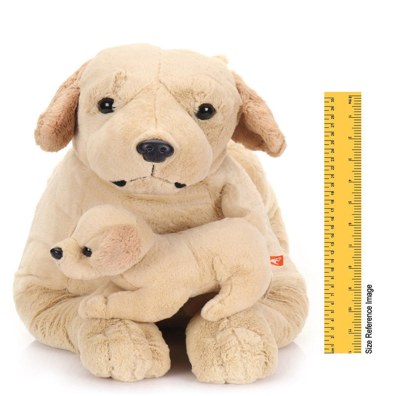 Wild Republic Paws Laying Jumbo Lab & Babies Yellow - 72.5cm Length