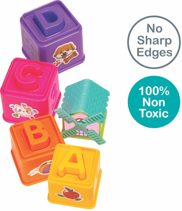Windmill ABC Tower - Stacking & Nesting Cube for Age 12 Months & Above-simple-Toymate-Toycra