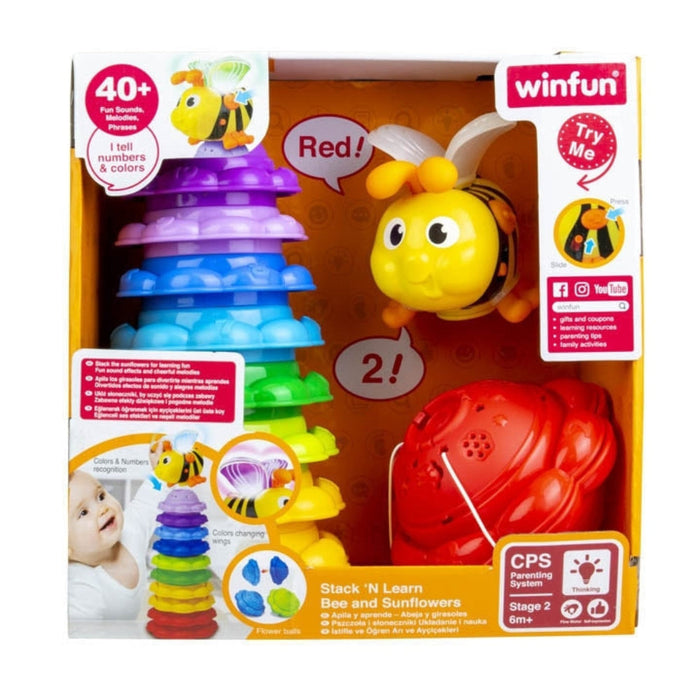 Winfun Stack 'N Learn Bee and Sunflowers-Musical Toys-Winfun-Toycra