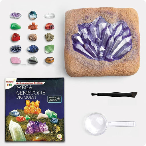 Youreka STEM Mega Gemstone Dig Quest Archaeological Explorer Kit-STEM toys-Youreka-Toycra