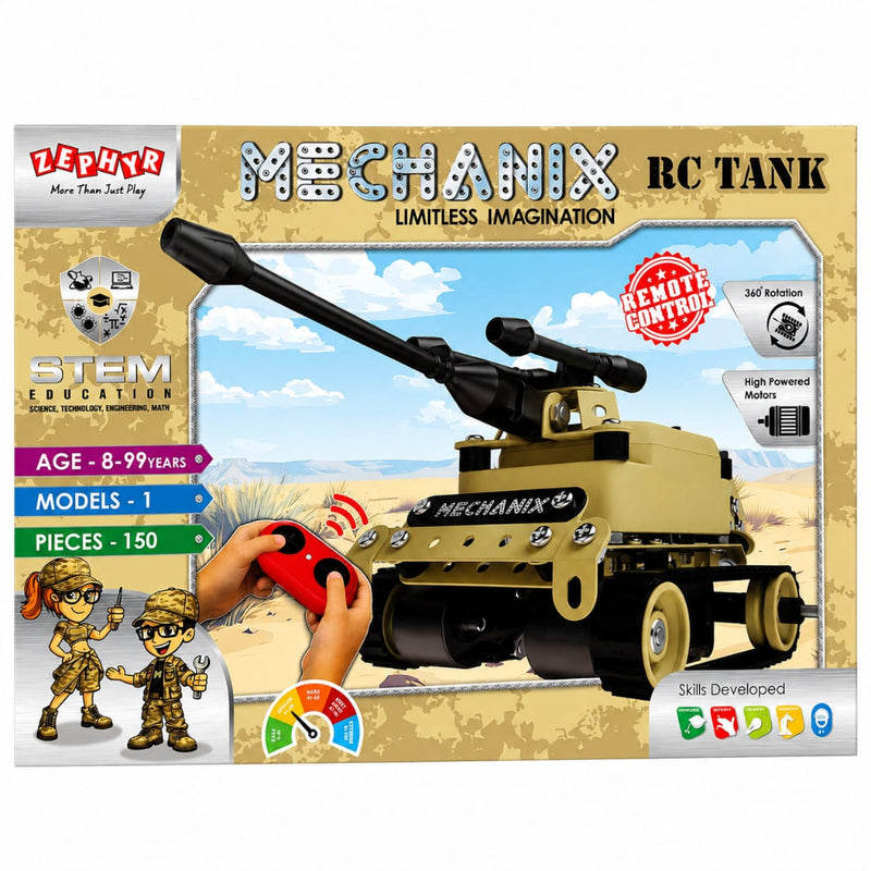 Zephyr Mechanix Limitless Imagination Remote Control Rc Tank - 150 Pieces