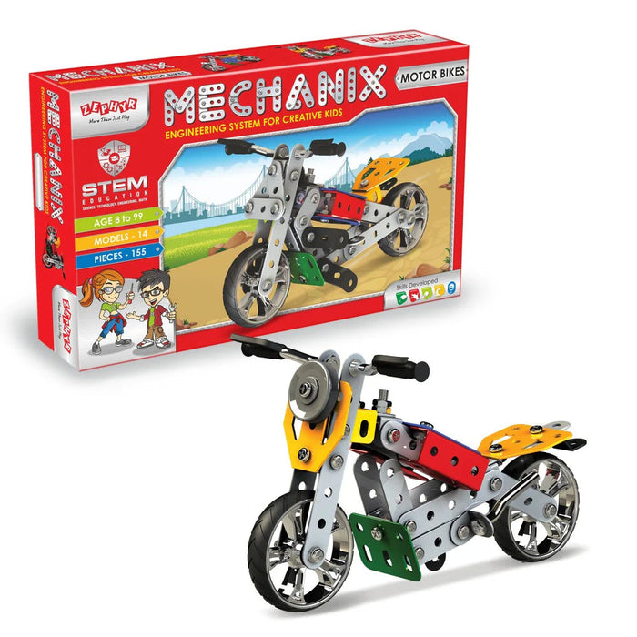 Zephyr Mechanix Motorbikes Construction Set (155 Pieces)-Construction-Zephyr-Toycra