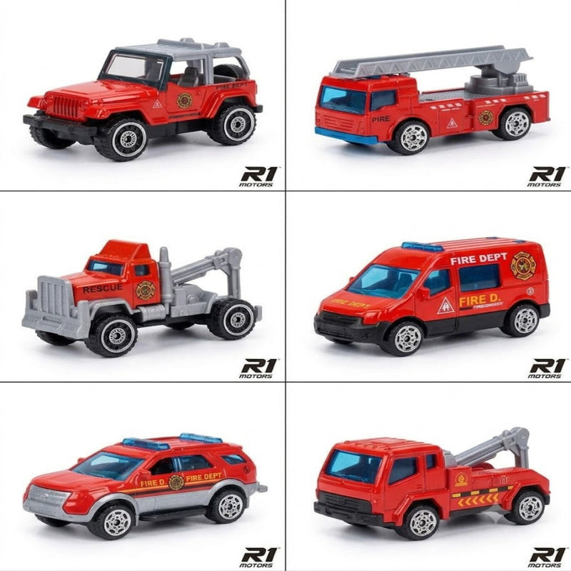 K.V Toys Quco R1 Motors 1:64 Die-Cast Emergency & Military Vehicle Set Collection