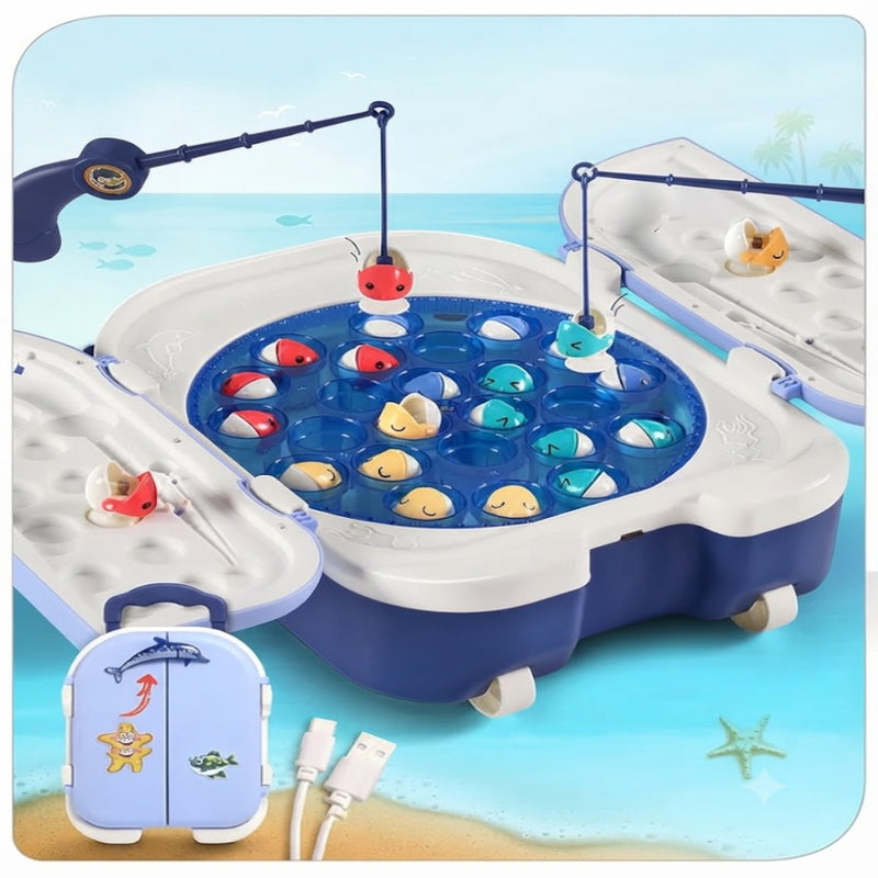 Veva Toys  Premium Rechargeable Magnetic Fishing Game Portable Trolly