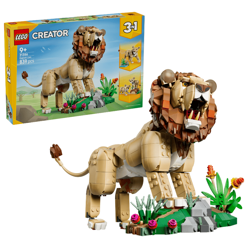 Lego 31386 Creator 3 In 1 Wild Animals: Majestic Lion (839 Pieces)